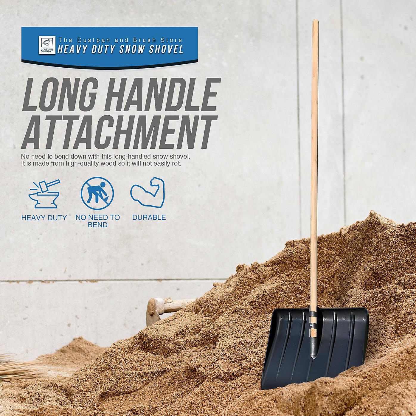 Plastic Snow Scoop Shovel with Wooden Handle – 44cm Snow Shovel