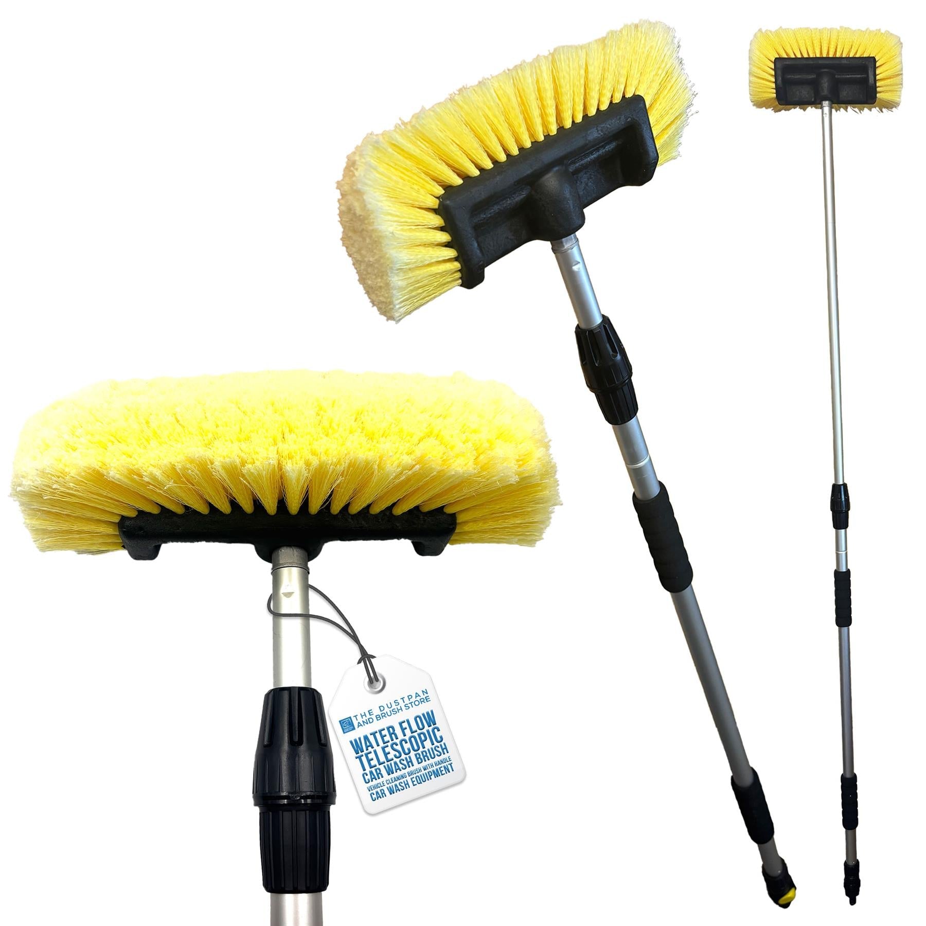 1.9m Telescopic Water-Fed Car Wash Brush | 2-Section Handle