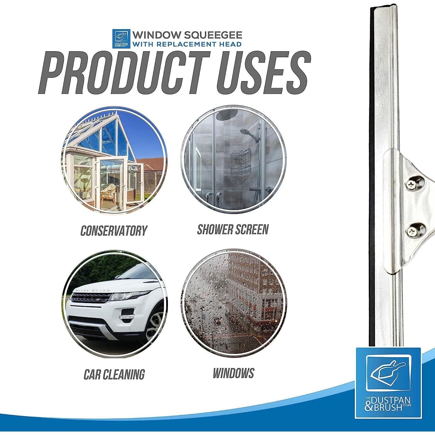 14" Stainless Steel Squeegee & Replacement Rubber