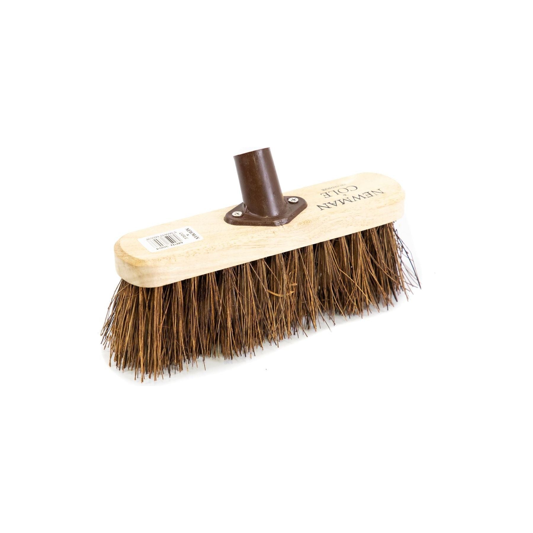 Newman and Cole 10" Natural Stiff Bassine Broom Head with Plastic Socket