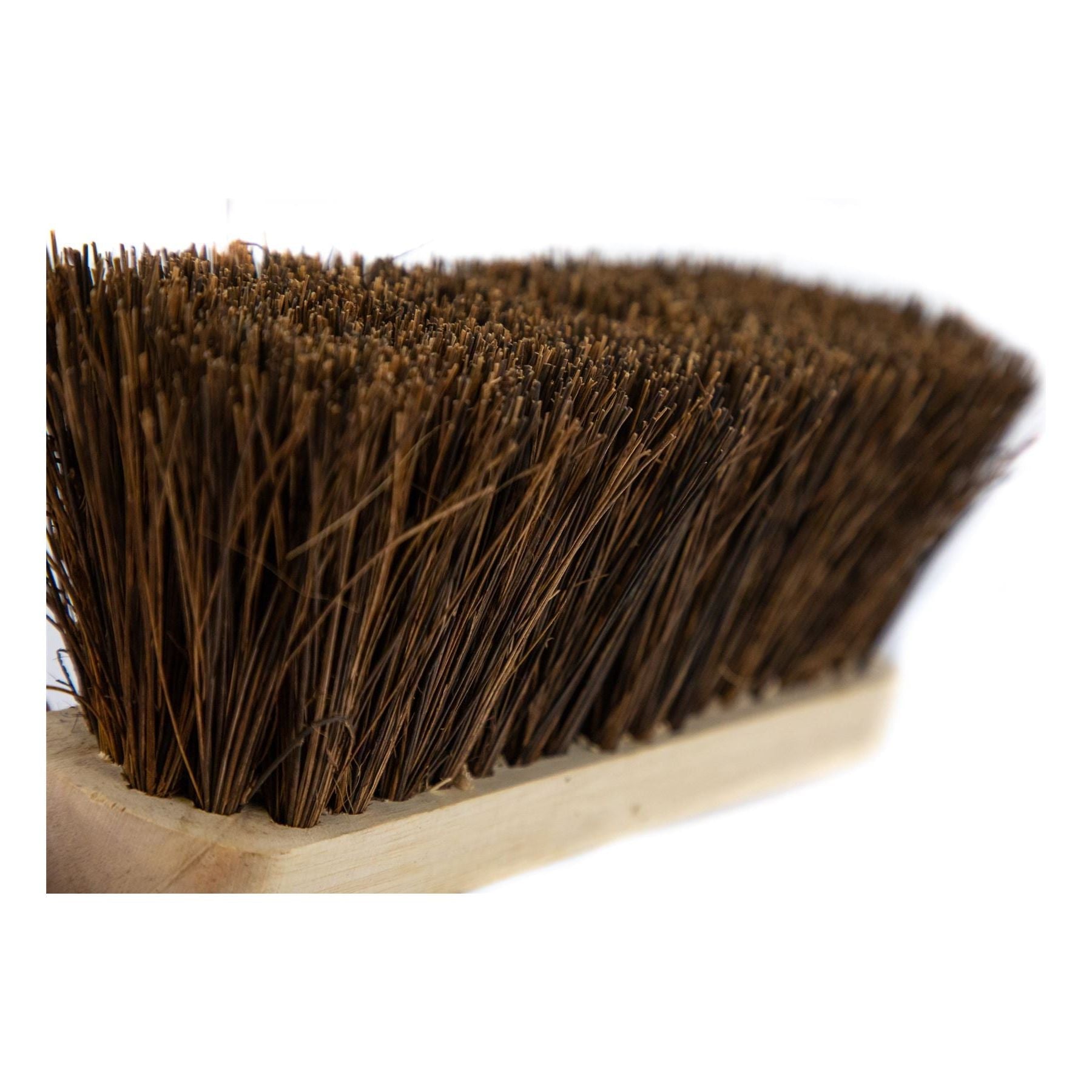 10" Newman & Cole Stiff Bassine Broom with Wooden Handle - Outdoor