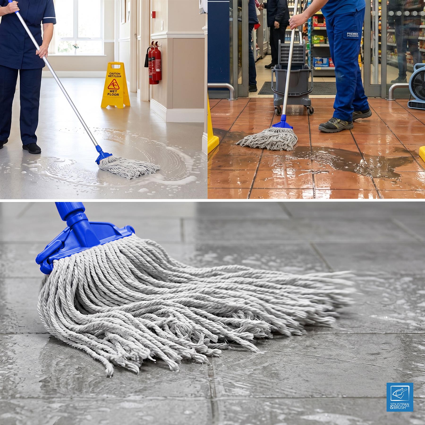 Blue Kentucky Mop Set with 5 Mop Heads & Handle