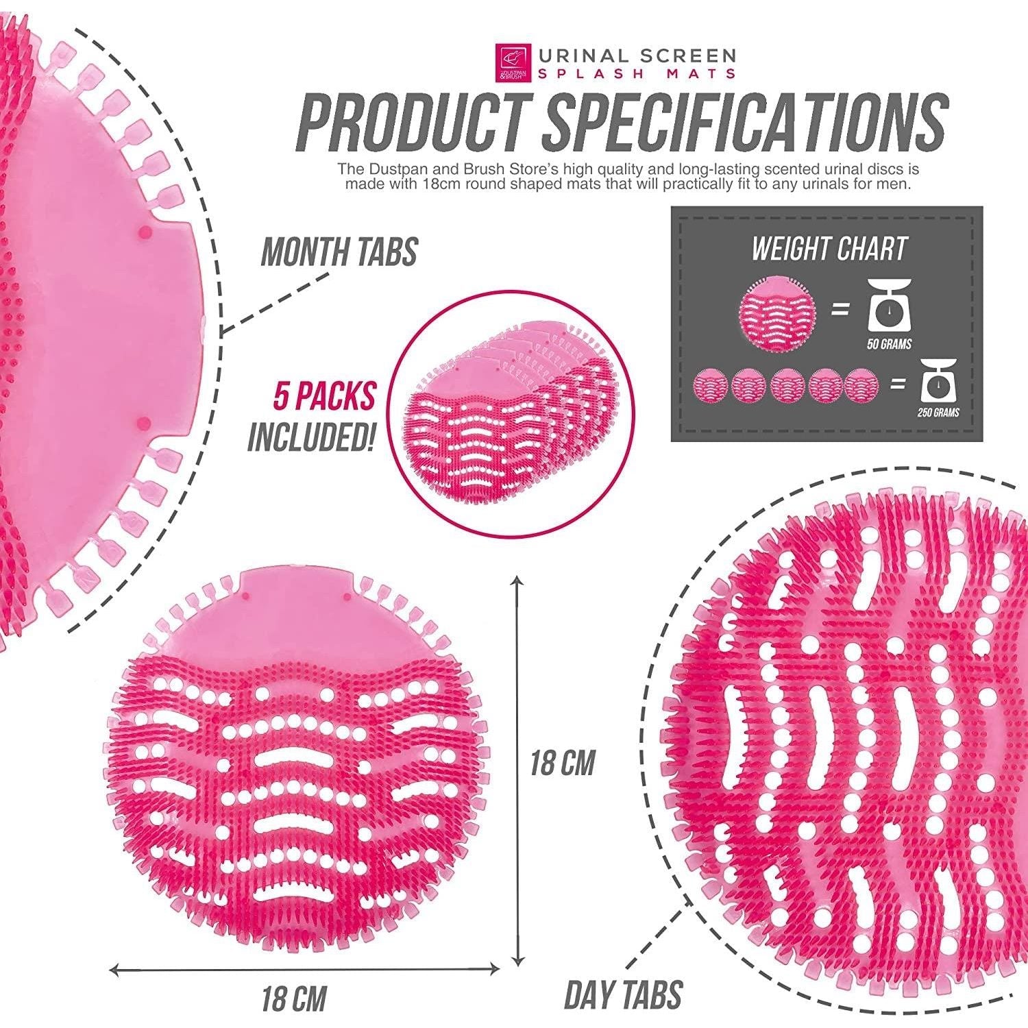 Urinal Screen Cherry Pink – Splash Mat & Odour Control