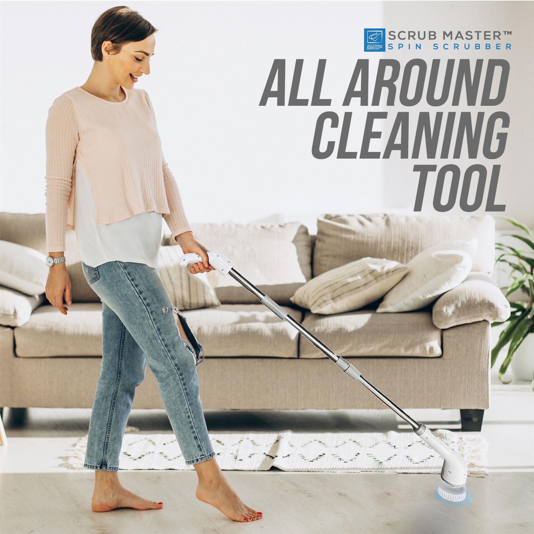 Electric Scrub Master with Long Handle & 8 Attachments