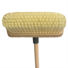 11" Soft Cream Synthetic Indoor Sweeping Brush with Wooden Handle