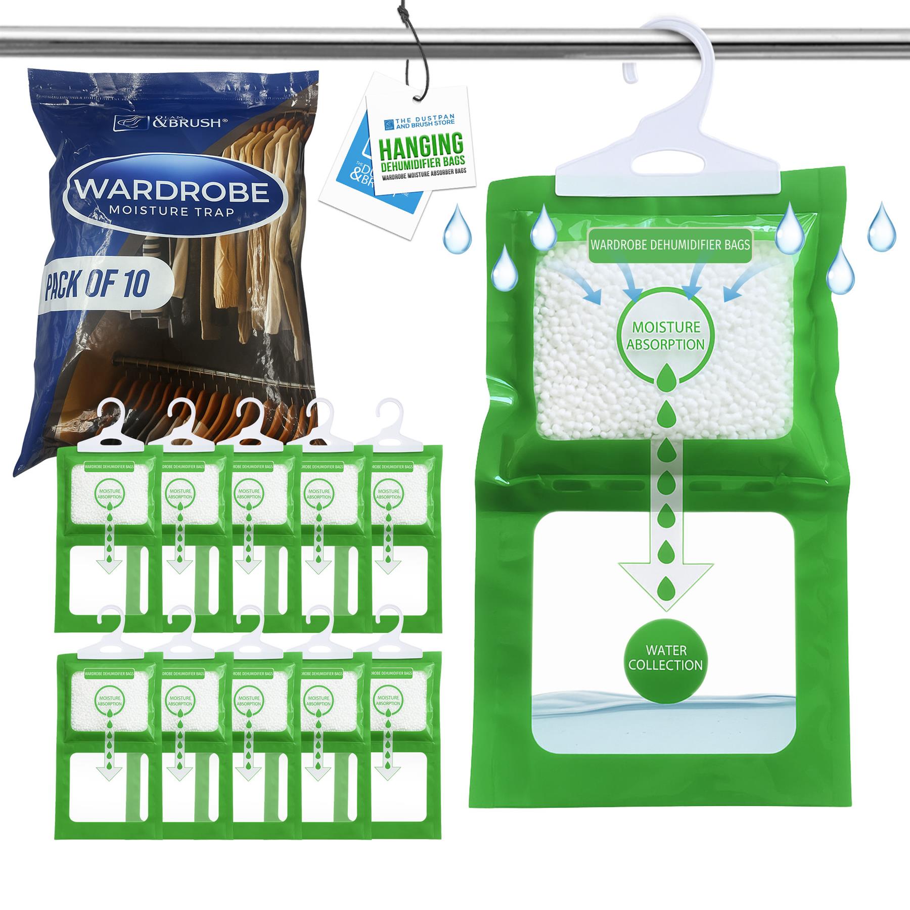 Wardrobe Moisture Trap - Pack of 10 | Hanging Dehumidifiers