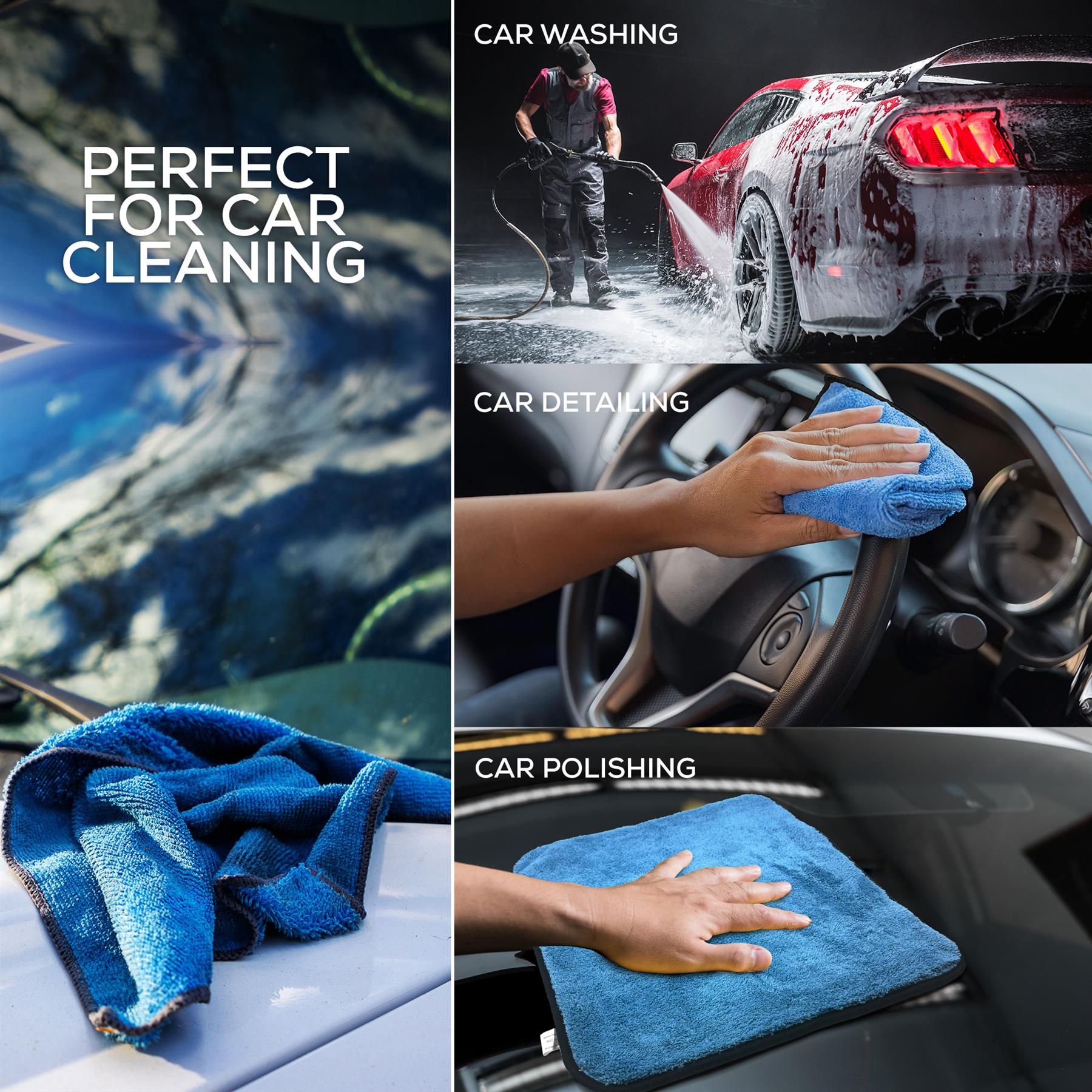 Thick Microfibre Drying Towel for Cars Glass & Polishing