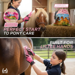 Equi-Neat Kids Horse Grooming Kit Pink – 5 Piece Set