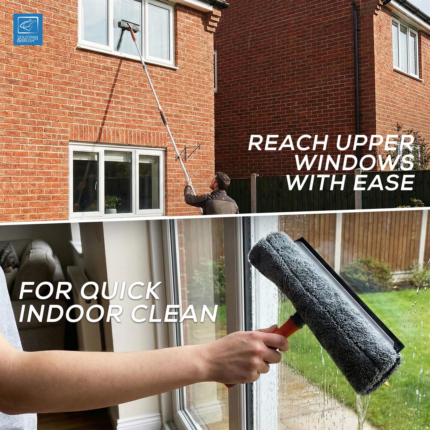 Long Reach Window Cleaning Kit with Squeegee 158cm