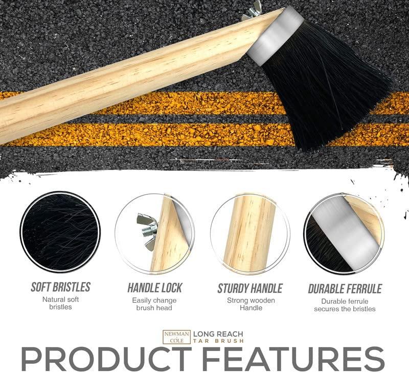 Long Handled Tar Brush | Soft Bristle Cleaning Brush