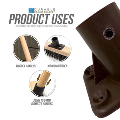 15/16" Plastic Broom Brackets 4 Hole | Pack of 3