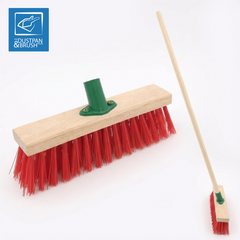 11.5" Stiff Red PVC Broom Head with Bracket