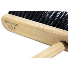 18" Newman and Cole Stiff PVC Broom Head with Hole and Wooden Handle