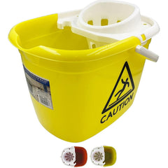 Colour Coded 12L Caution Mop Bucket with Wringer