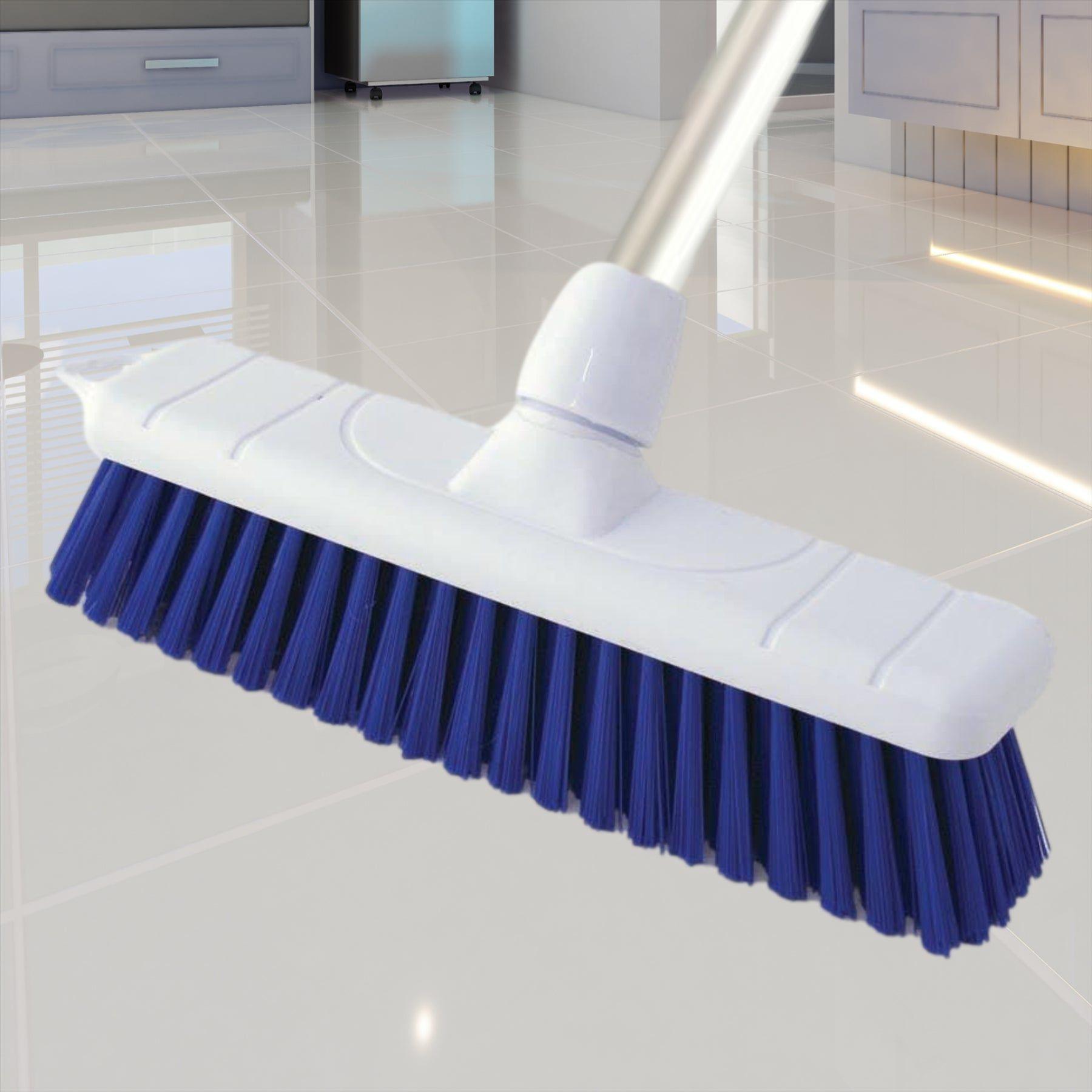 Blue 12" Soft Colour Coded Hygiene Broom with Aluminium Handle