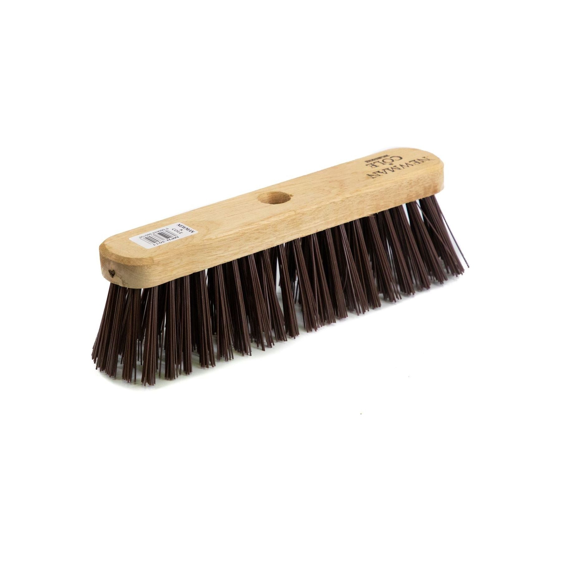 Newman and Cole 12 Inch Stiff PVC Broom Head with Hole