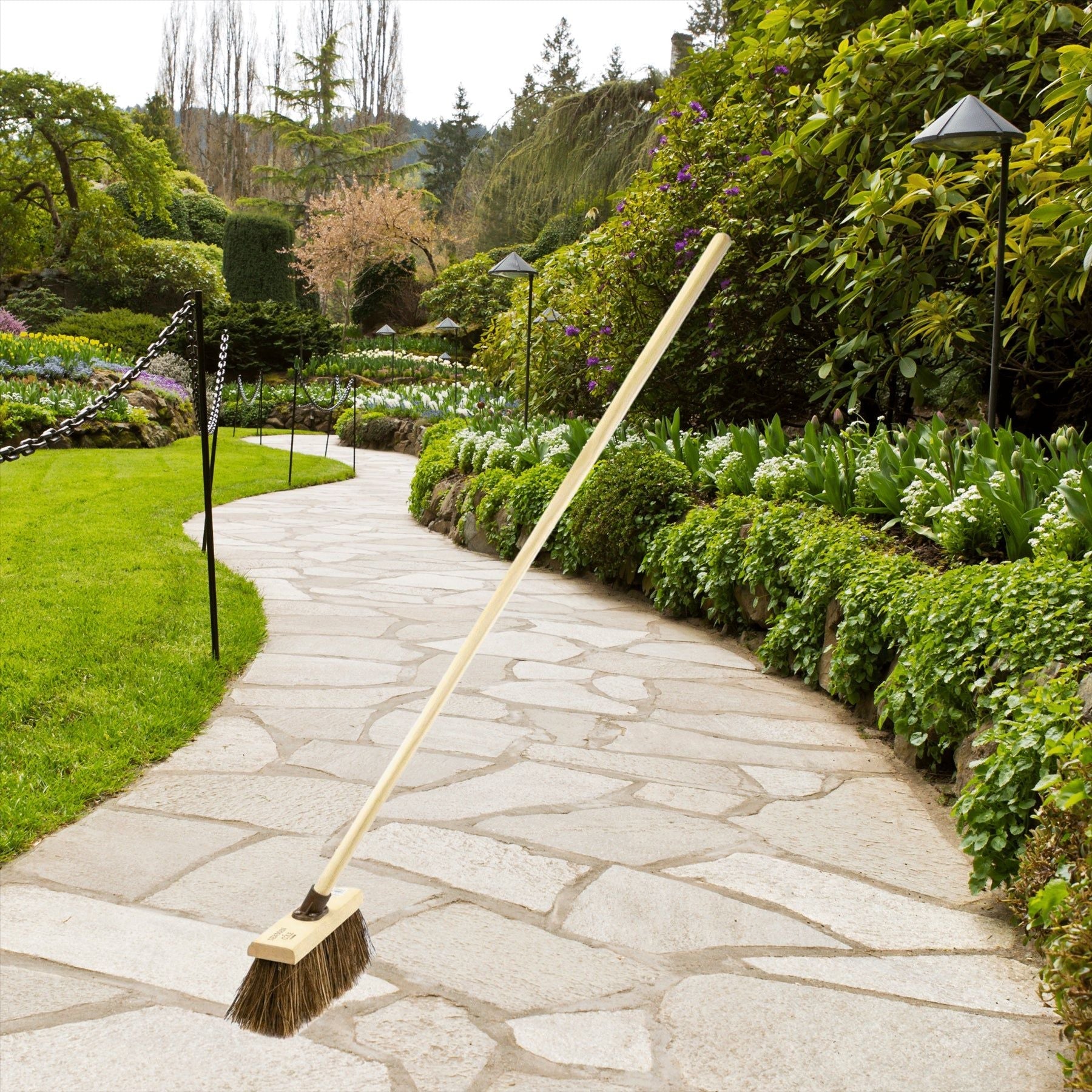 13" Newman & Cole Bass & Cane Flat Broom with Handle