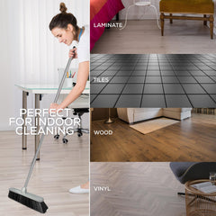 Silver Indoor Soft Sweeping Broom with Screw Fit Handle