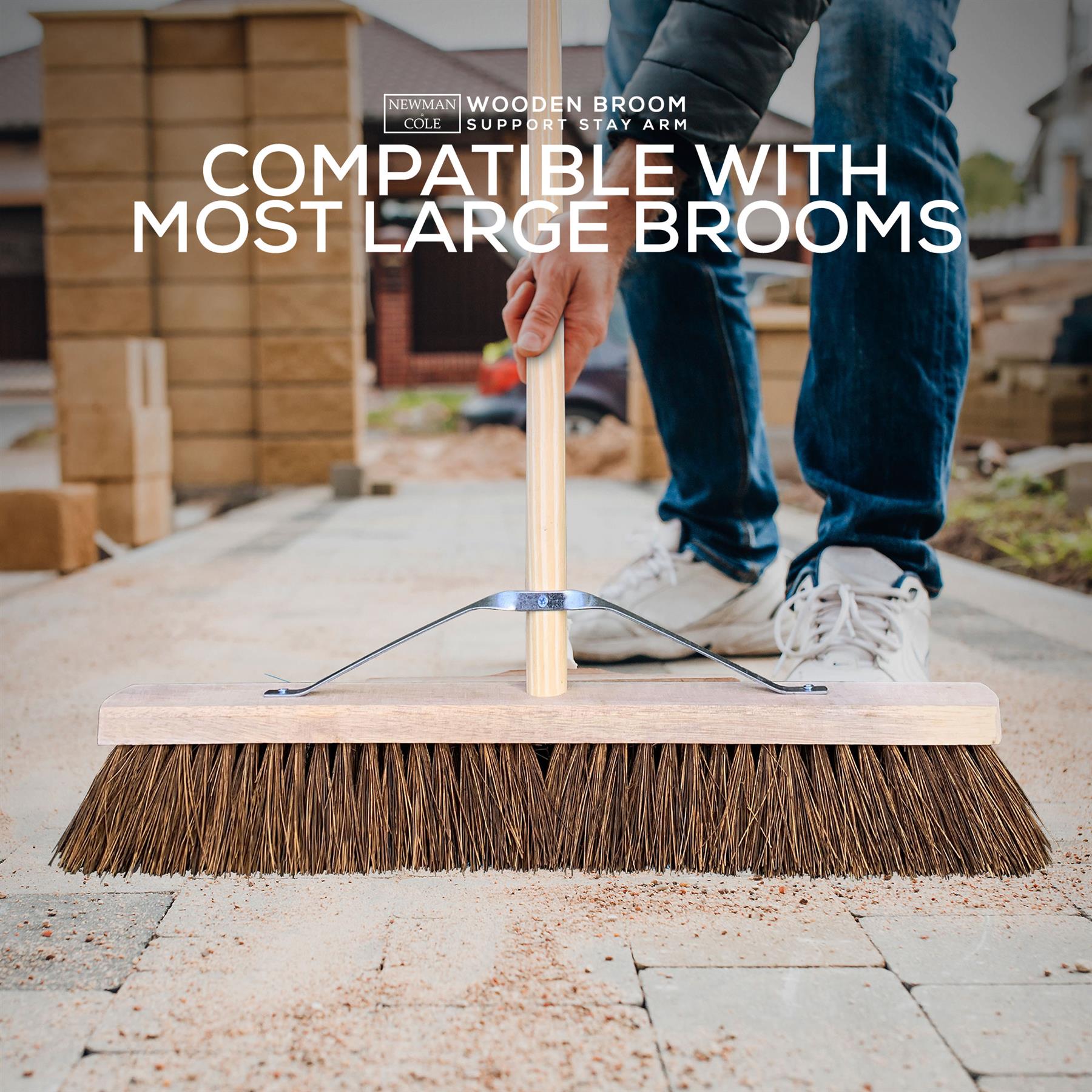 Metal Broom Support Stay Bracket Arm for Platform Brooms – 35cm