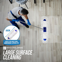 24" Flat Dust Mop with 130cm Telescopic Handle
