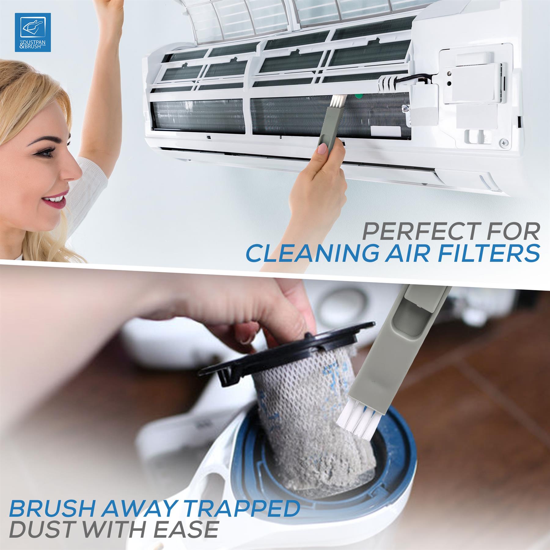 4 in 1 Micro Dustpan and Brush Set | Window Track Cleaner