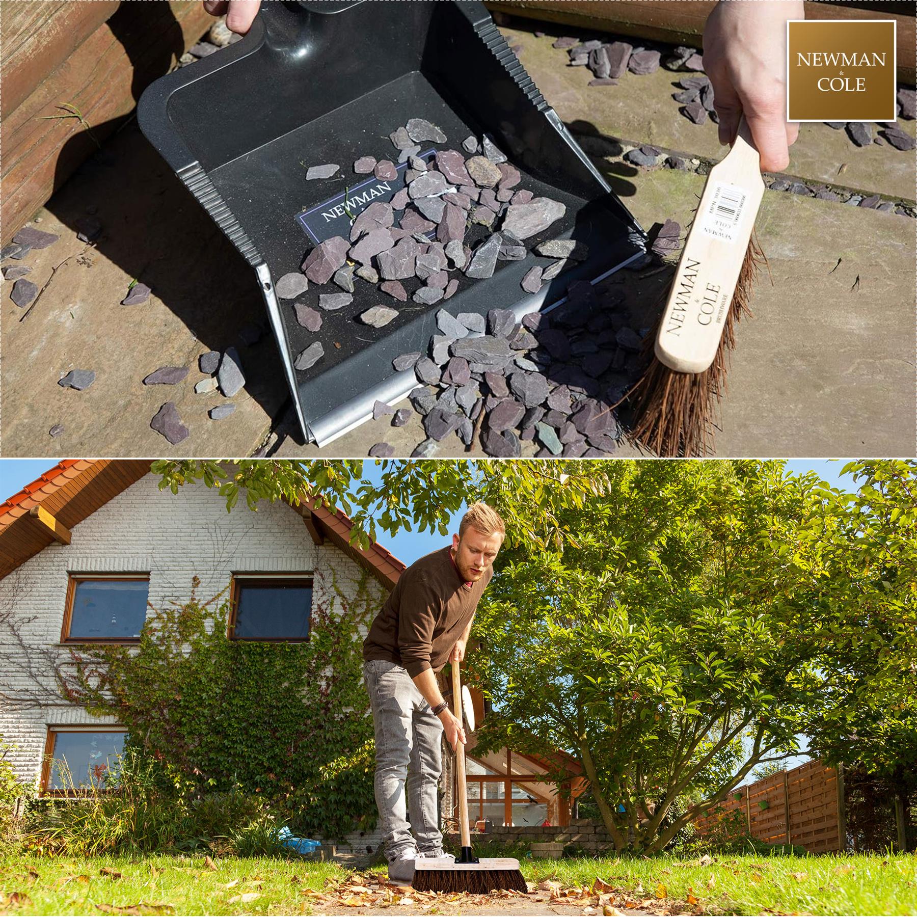 Outdoor Broom, Dustpan & Brush Set with Bassine Broom