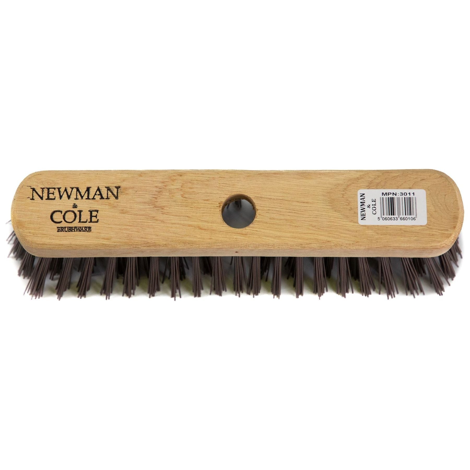 10" Newman and Cole Stiff PVC Broom Head with Hole