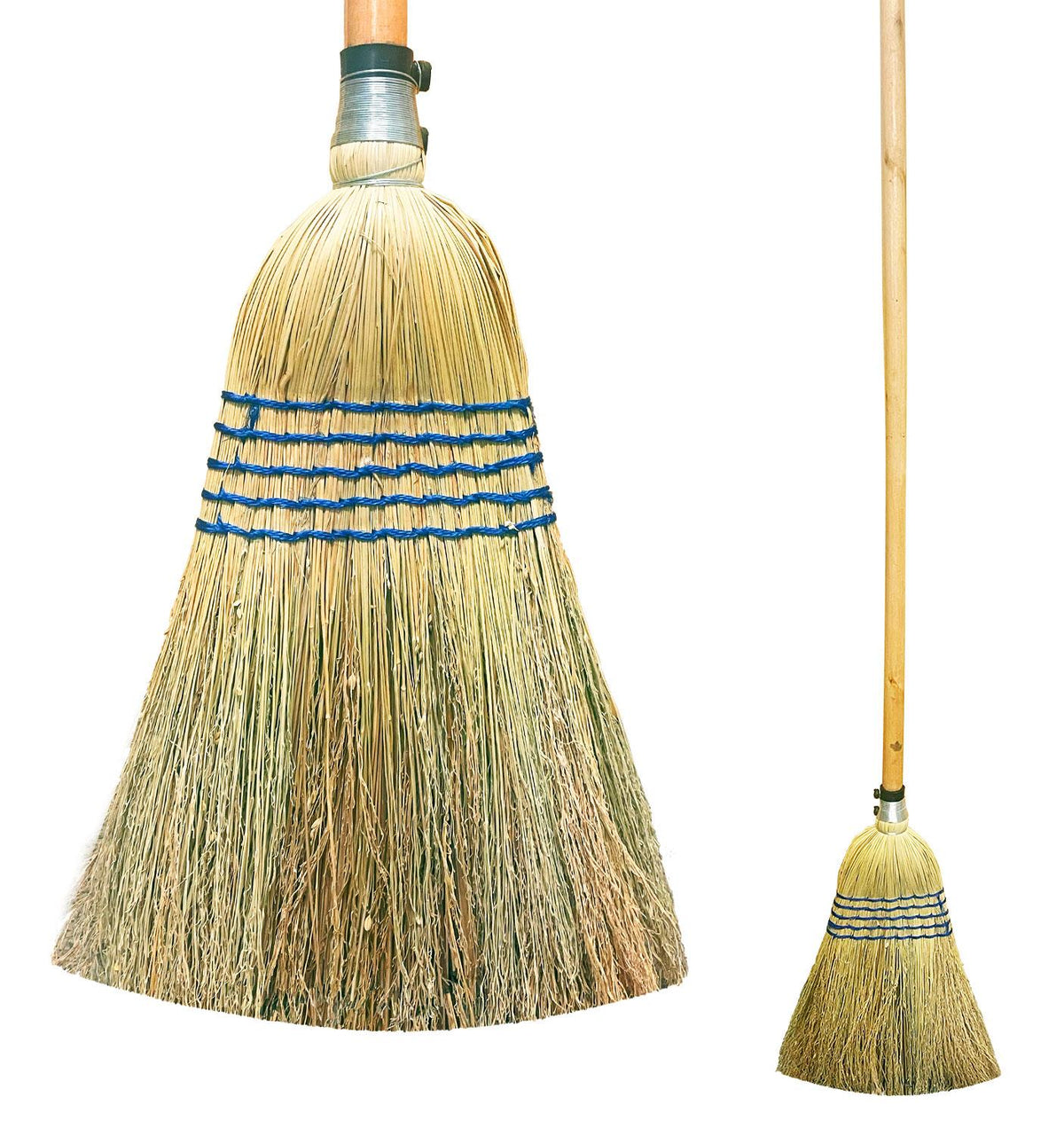 Traditional Corn Broom with Wooden Handle for Outdoor Sweeping