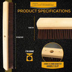 Newman and Cole 36" Broom Head with Hole – Stiff PVC Yard Brush