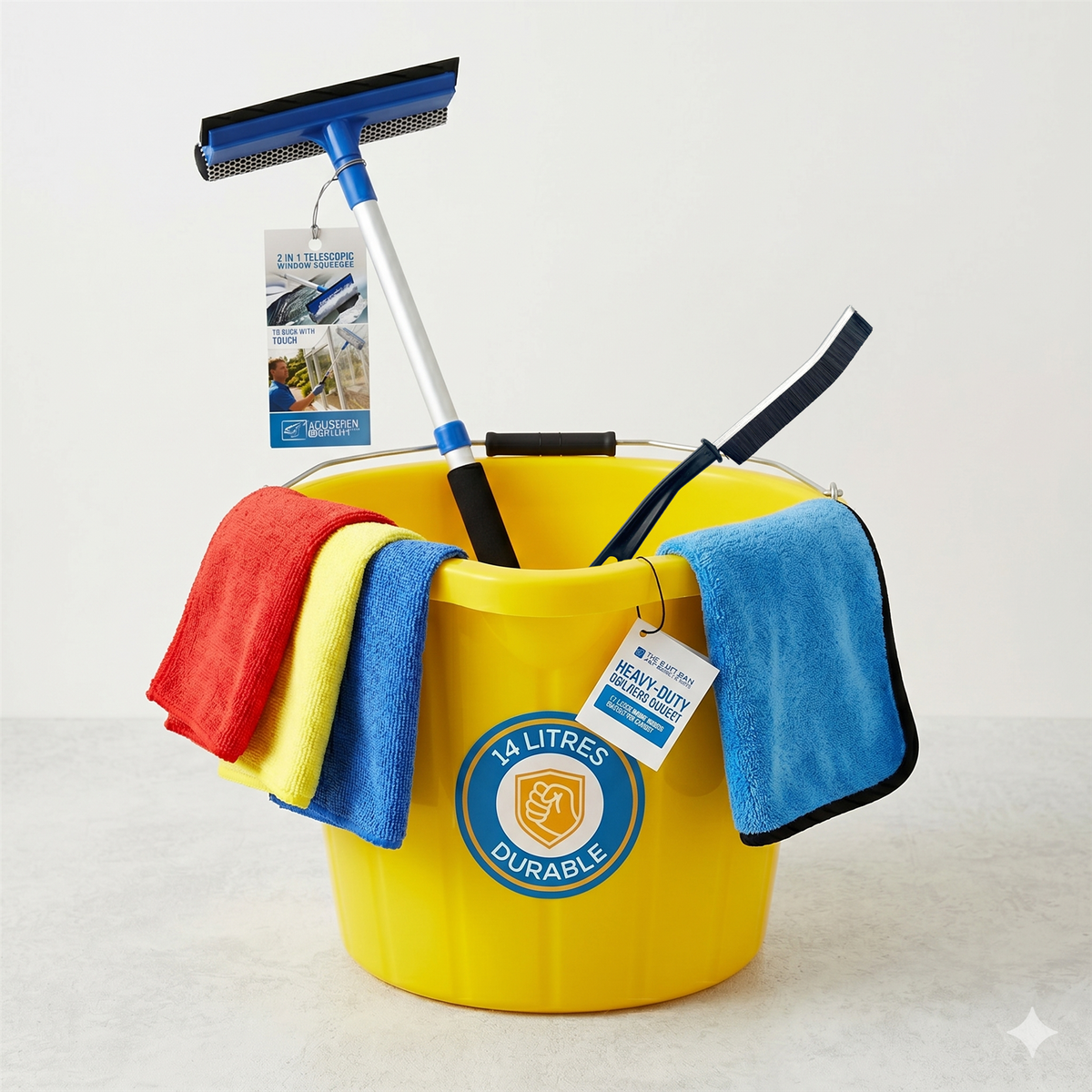 7 Piece Car Wash Cleaning Bundle with Bucket & Squeegee