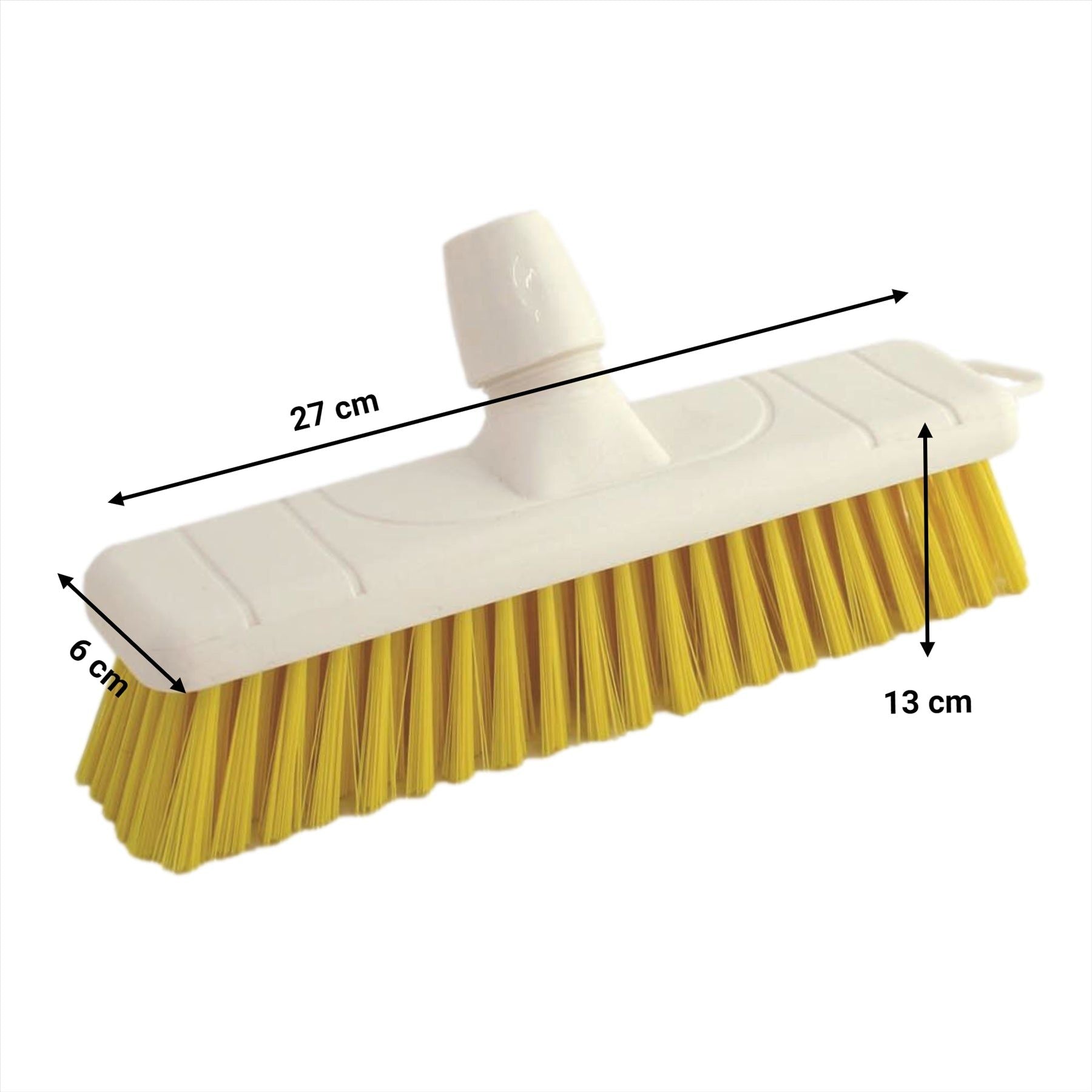 Yellow Colour Coded 12" Soft Sweeping Broom & Handle