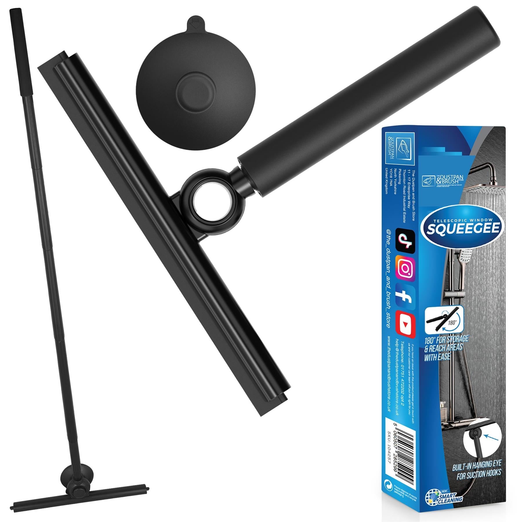 Squeegee with Telescopic Handle and Rotatable Head