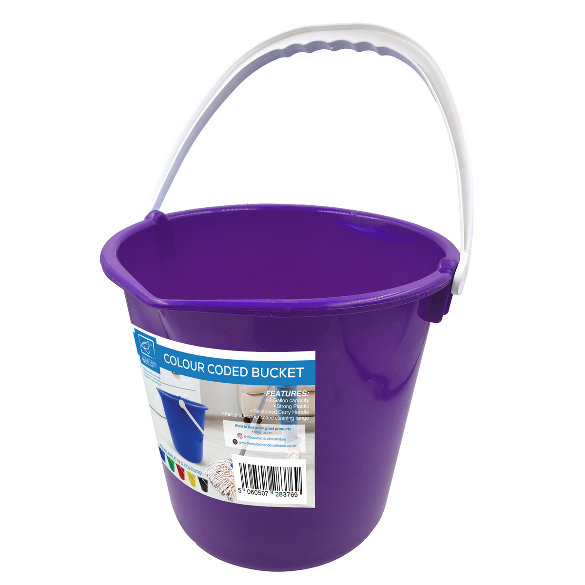 Purple 10L Colour Coded Cleaning Bucket with Spout