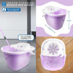 Lilac Mop Bucket with Wringer | 13L Cleaning Bucket