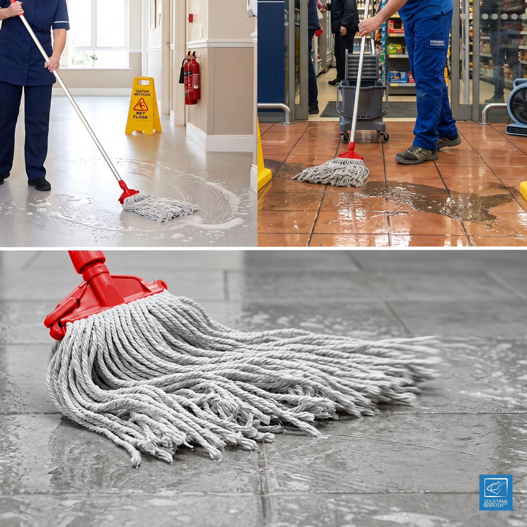 Red Kentucky Mop Set with 5 Mop Heads & Handle
