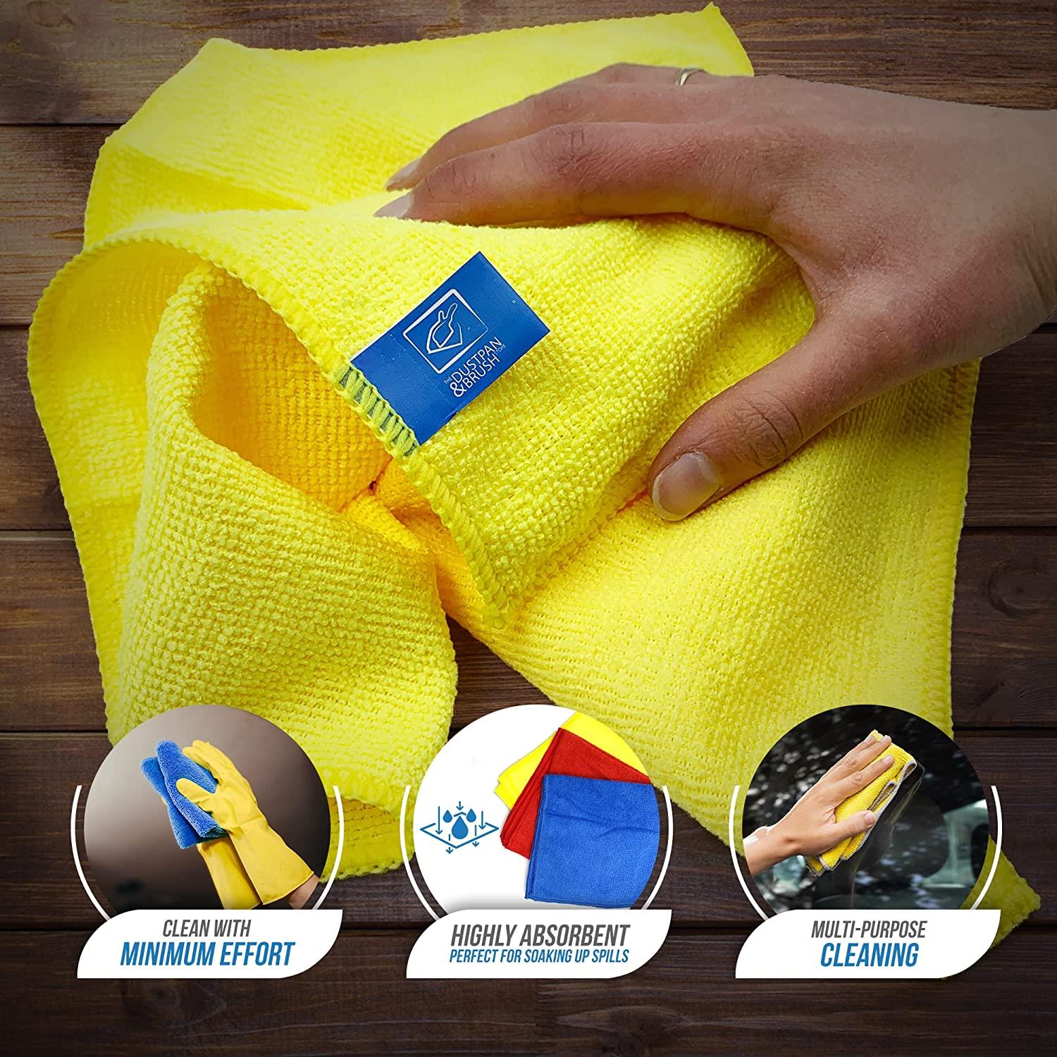 Large Soft Absorbent Microfibre Cloths - Pack of 3, 12, 24
