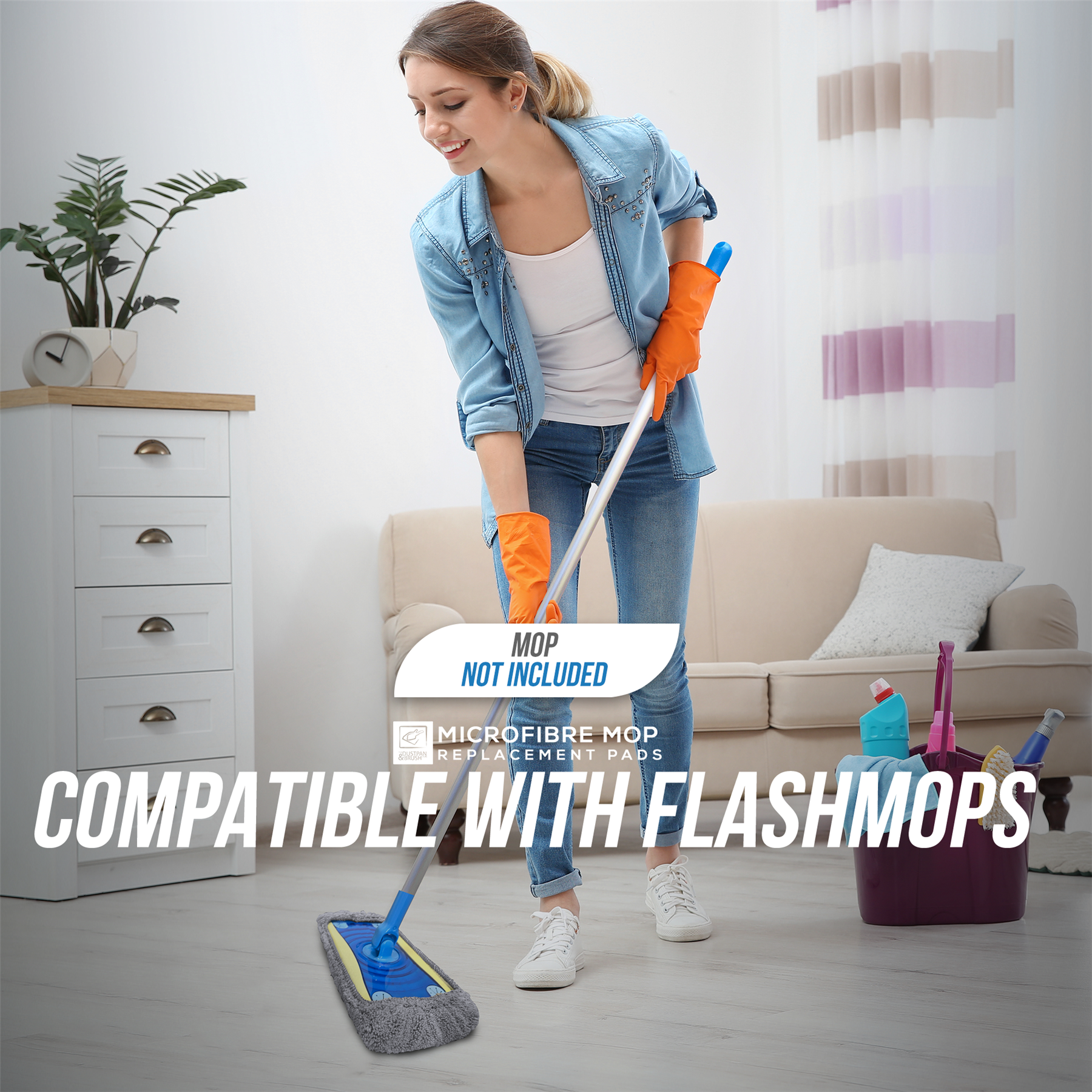 Static Mop Refill Pads Pack of 4 Microfibre Cloths