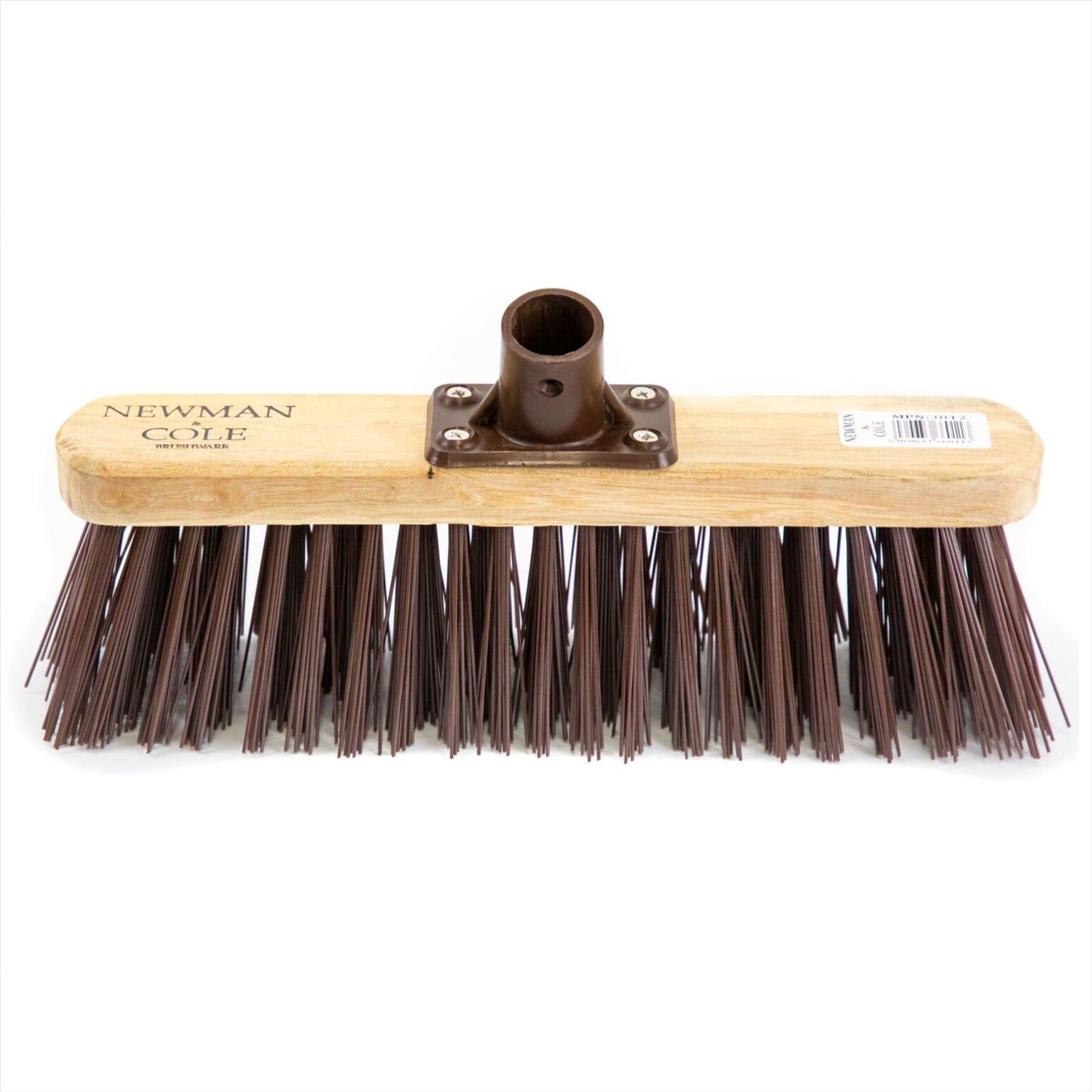 12" Newman & Cole Stiff PVC Broom with Wooden Handle