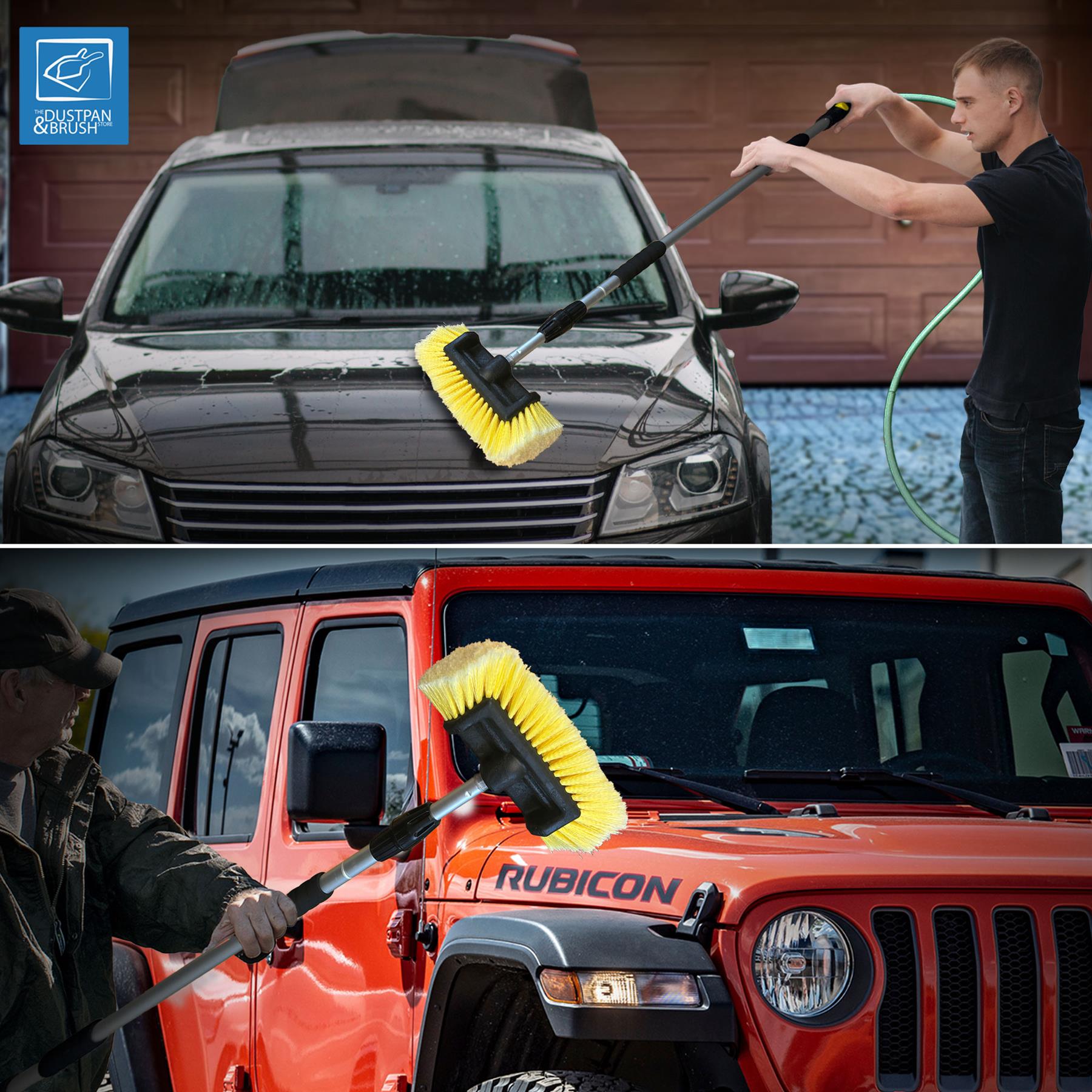1.9m Telescopic Water-Fed Car Wash Brush | 2-Section Handle