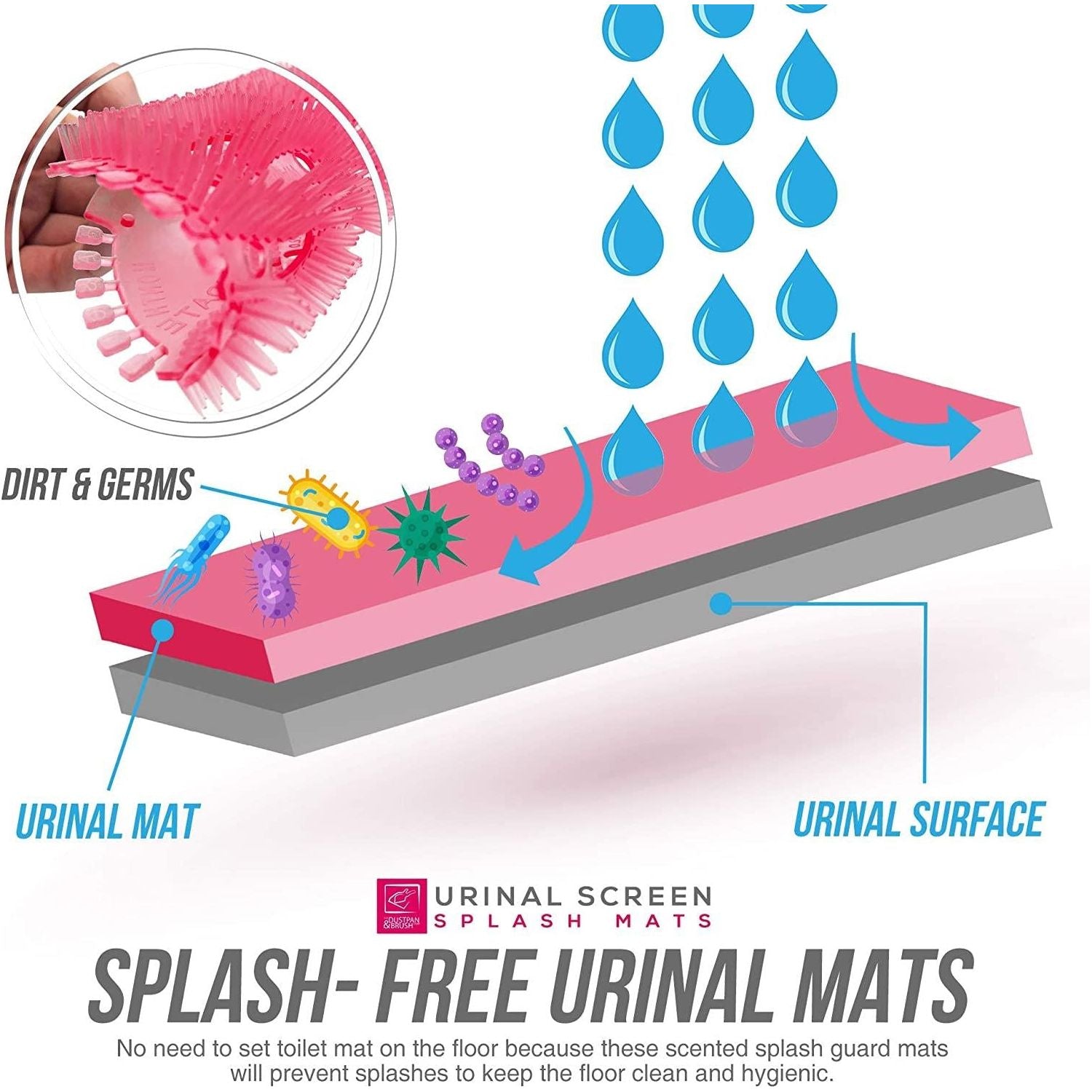 Urinal Screen Cherry Pink – Splash Mat & Odour Control