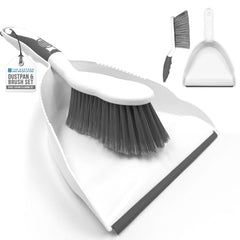 Deluxe Dustpan and Brush Set - Grey