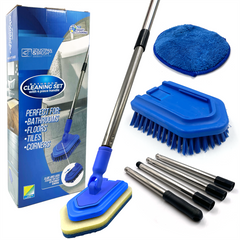 3-in-1 Bathroom Cleaning Set with 4 Piece Long Handle