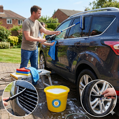 7 Piece Car Wash Cleaning Bundle with Bucket & Squeegee