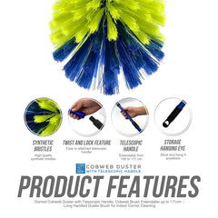 Telescopic Cobweb Brush for Ceilings and Corners