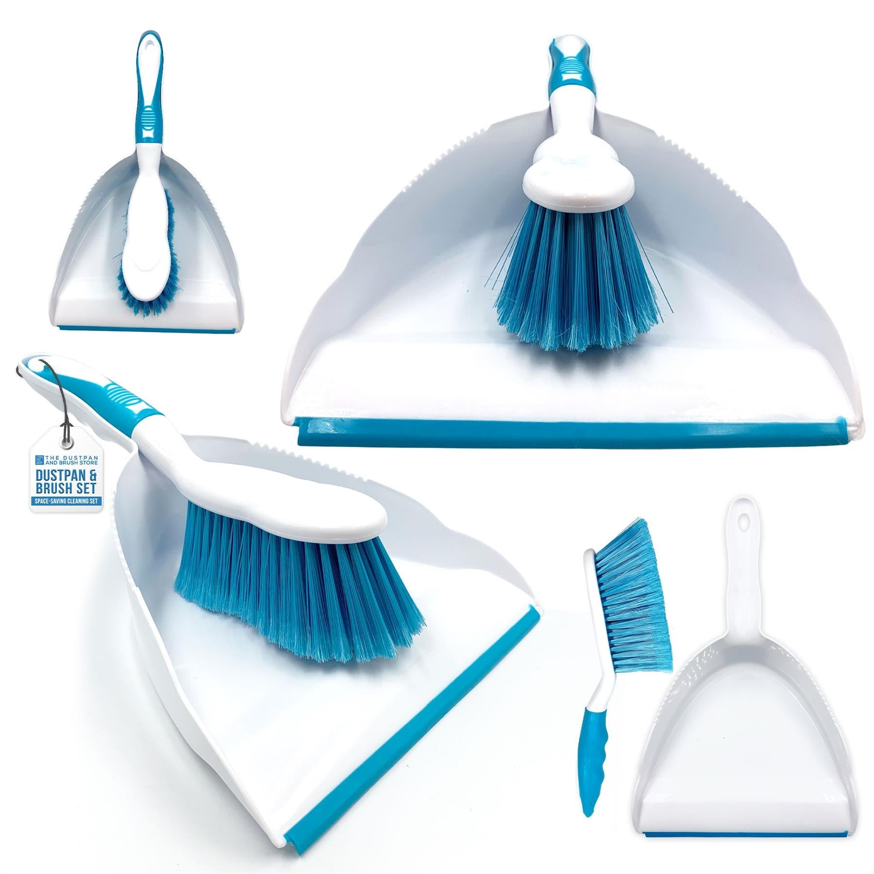 Deluxe Dustpan and Brush Set - Blue