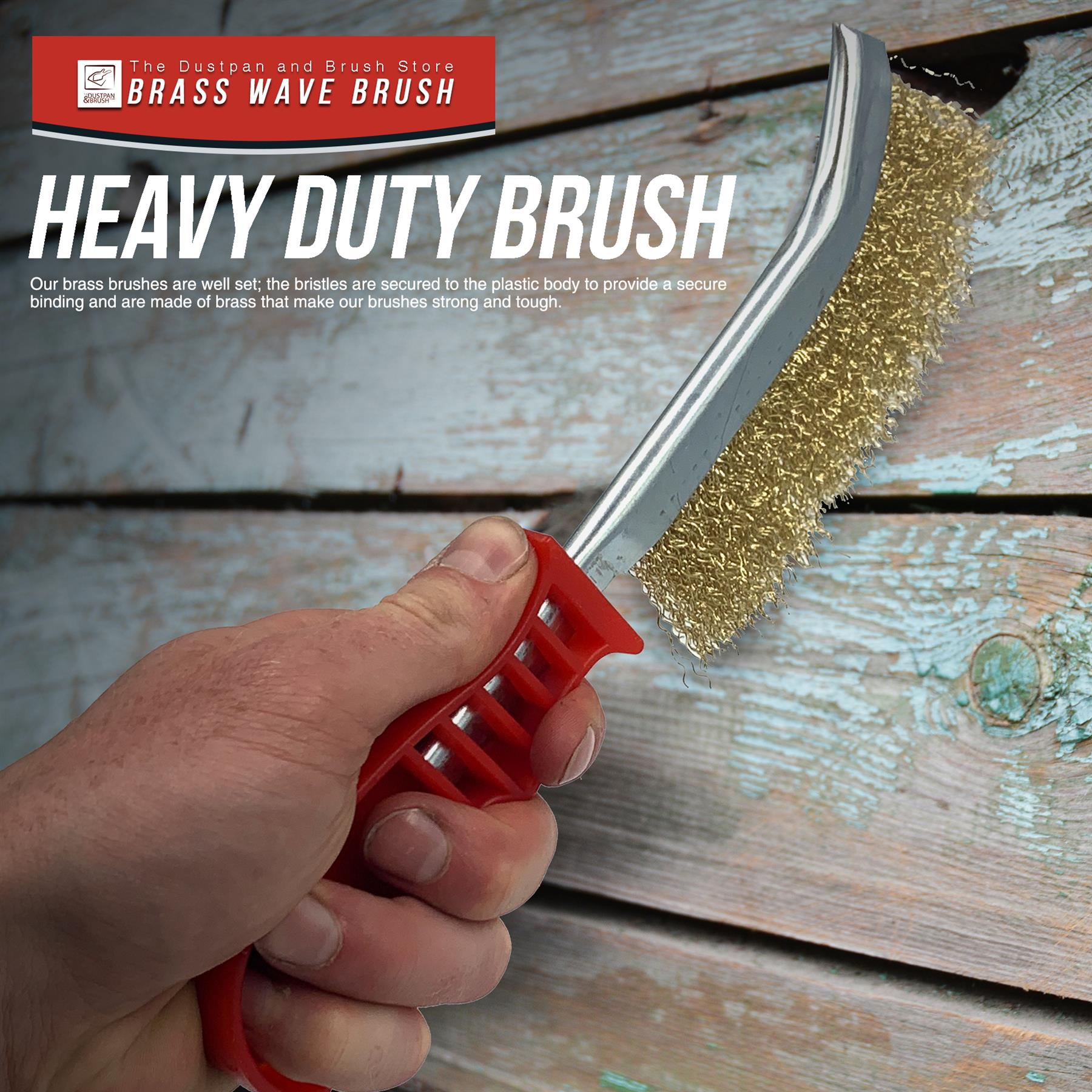 Brass Wire Brush with Wave Bristles | Single, 3 & 12 Pack Options
