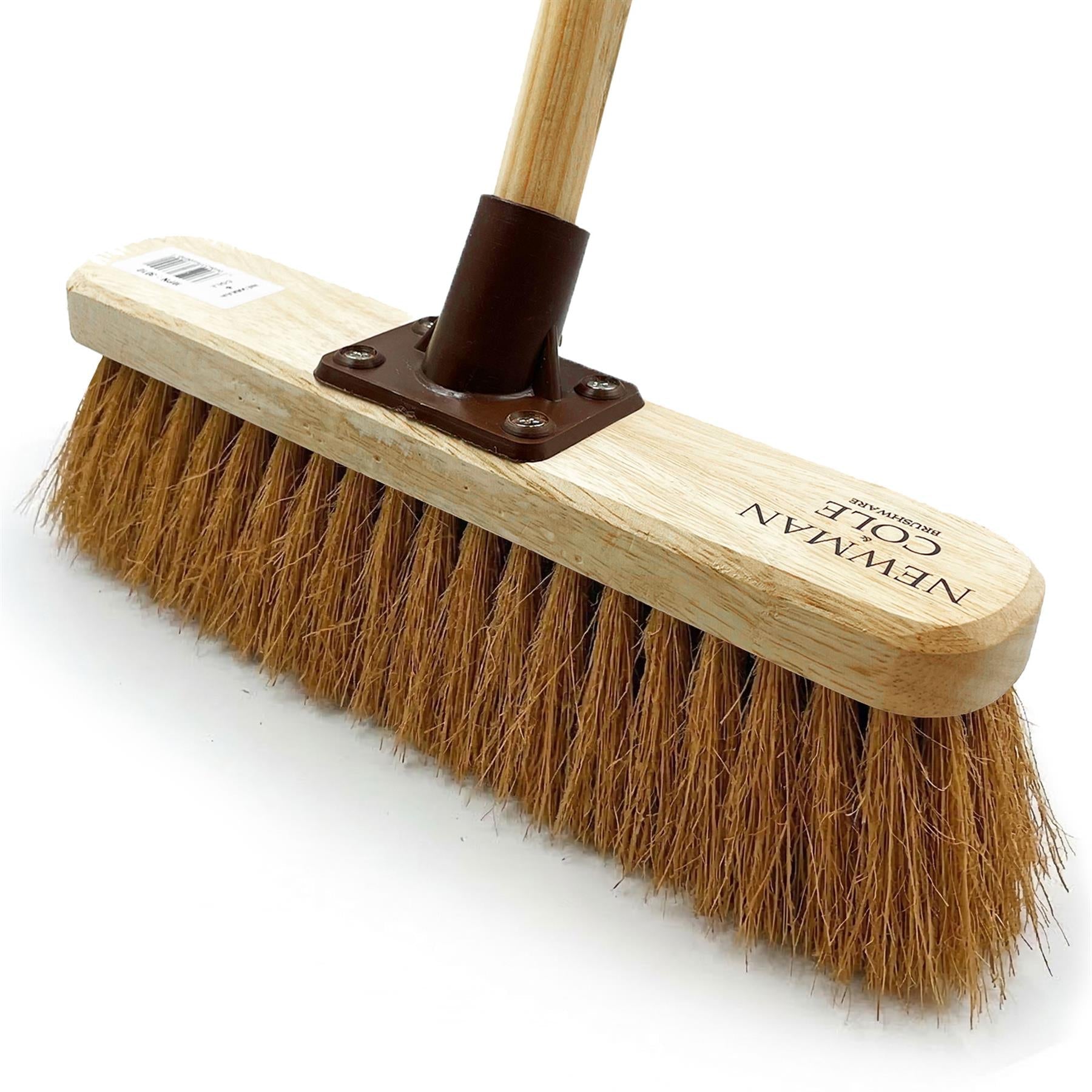 12" Newman & Cole Natural Coco Broom with Wooden Handle
