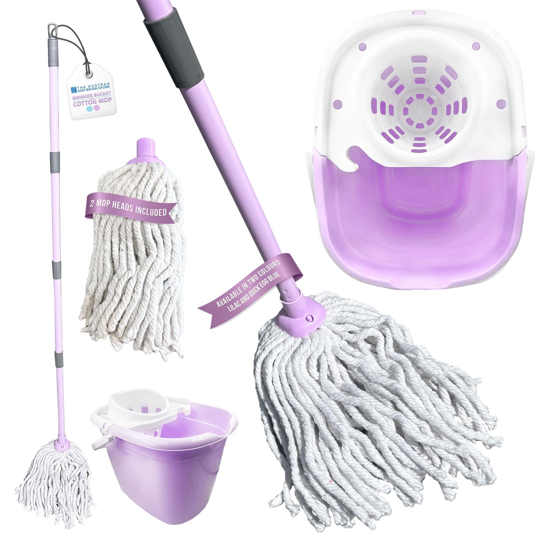 Lilac Mop and Bucket Set | Cotton Mop with Wringer