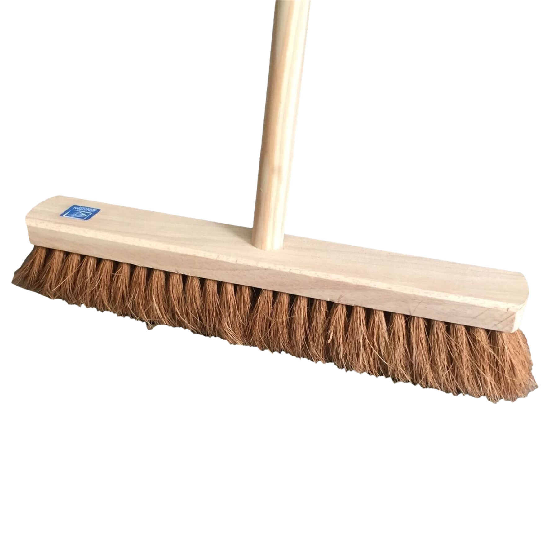 18" Soft Coco Broom with Wooden Handle for Dry Sweeping