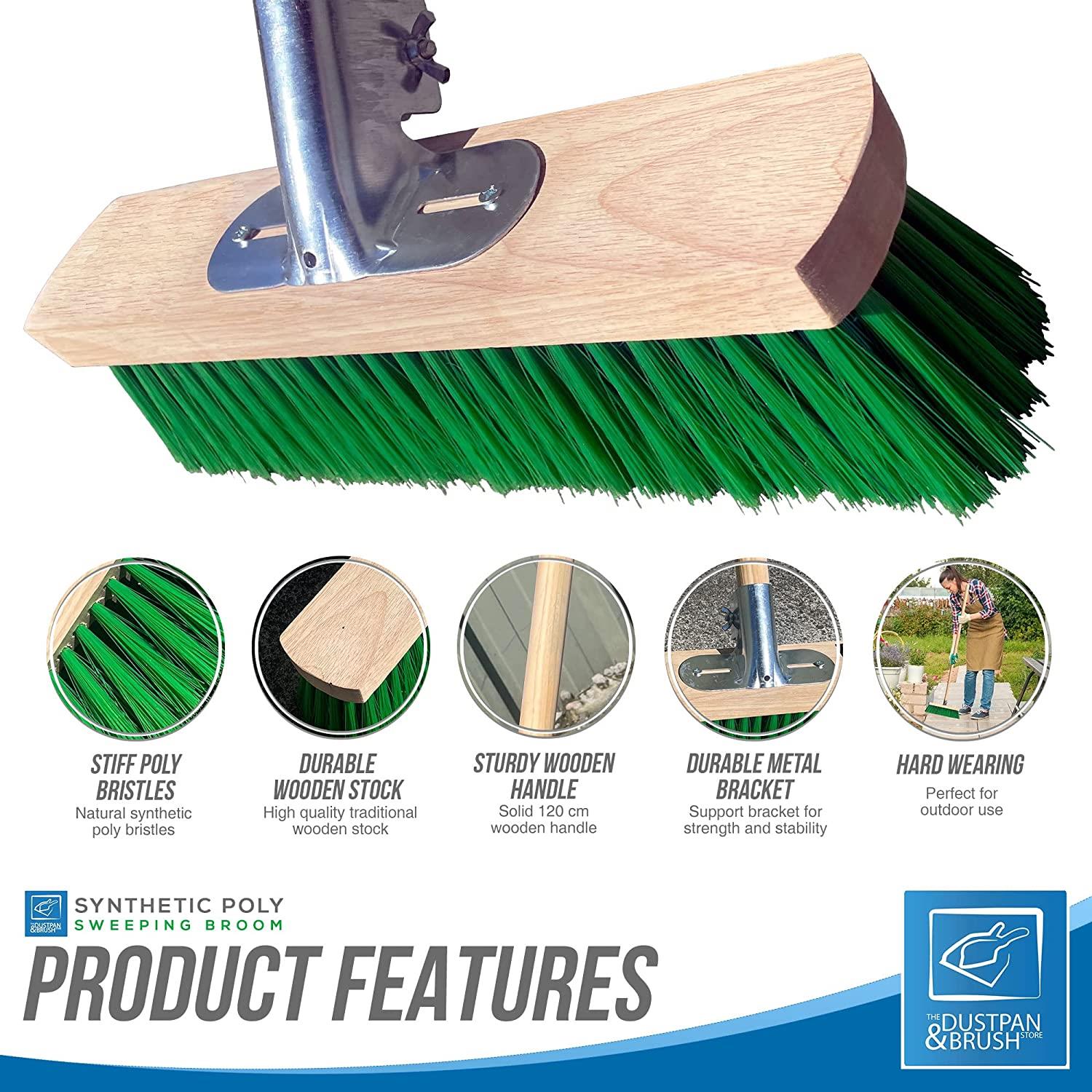 14" Poly Broom with Metal Bracket and Handle